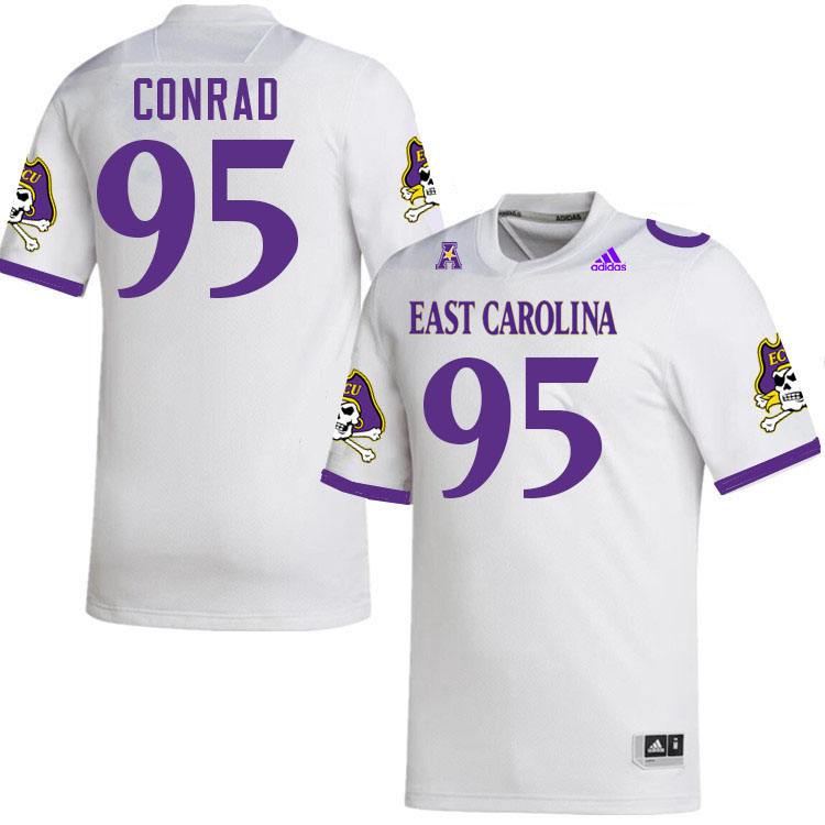 Andrew Conrad ECU Jersey,East Carolina Pirates #95 Andrew Conrad Jersey Youth College-White